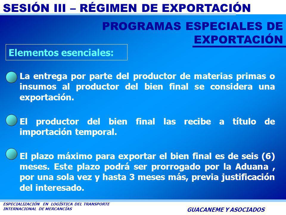 PROGRAMAS ESPECIALES DE EXPORTACIÓN