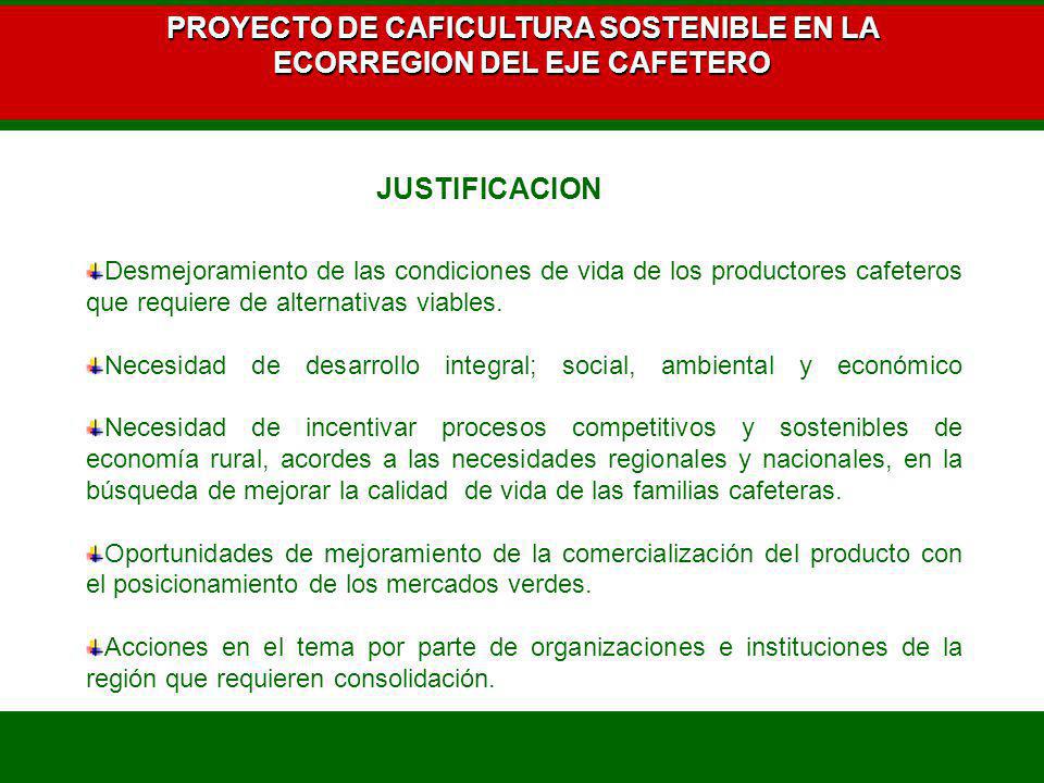 PROYECTO DE CAFICULTURA SOSTENIBLE EN LA ECORREGION DEL EJE CAFETERO