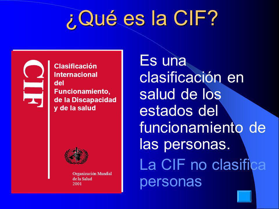 ¿Qué es la CIF Clasificación. Internacional. del Funcionamiento, de la Discapacidad. y de la salud.