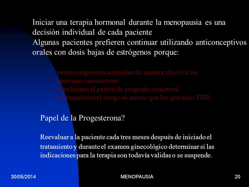 Iniciar una terapia hormonal durante la menopausia es una