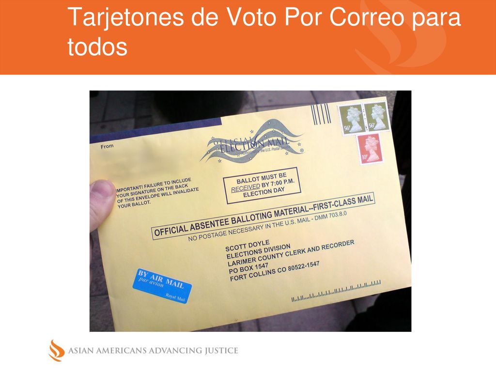 Tarjetones de Voto Por Correo para todos