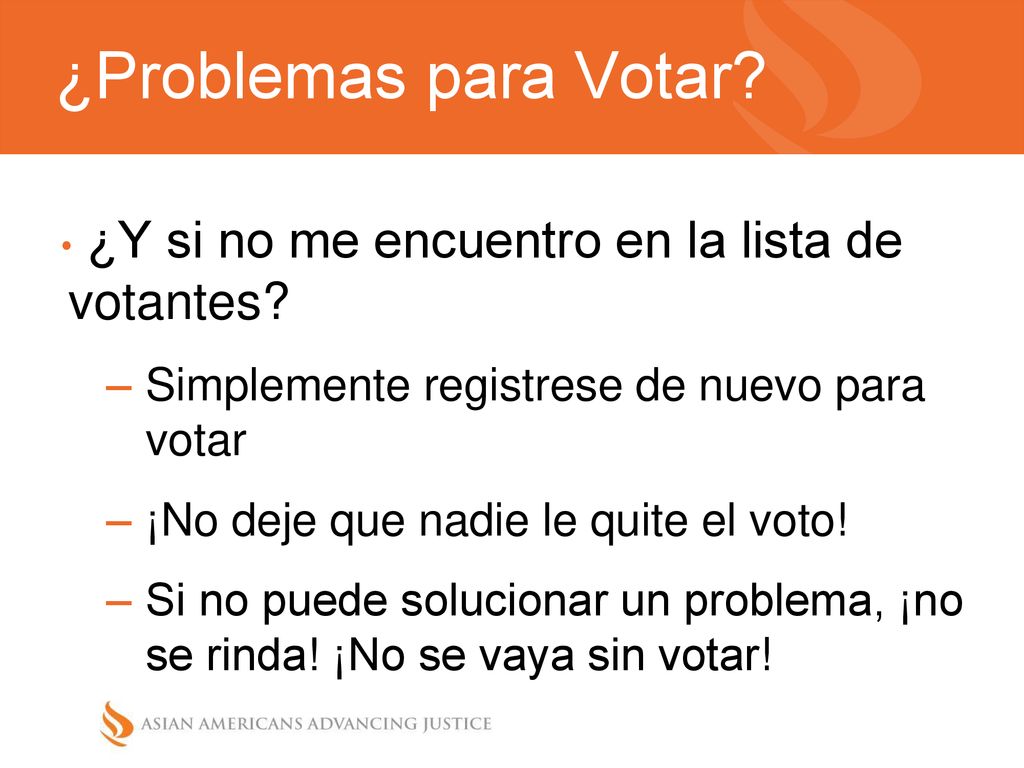 ¿Problemas para Votar ¿Y si no me encuentro en la lista de votantes