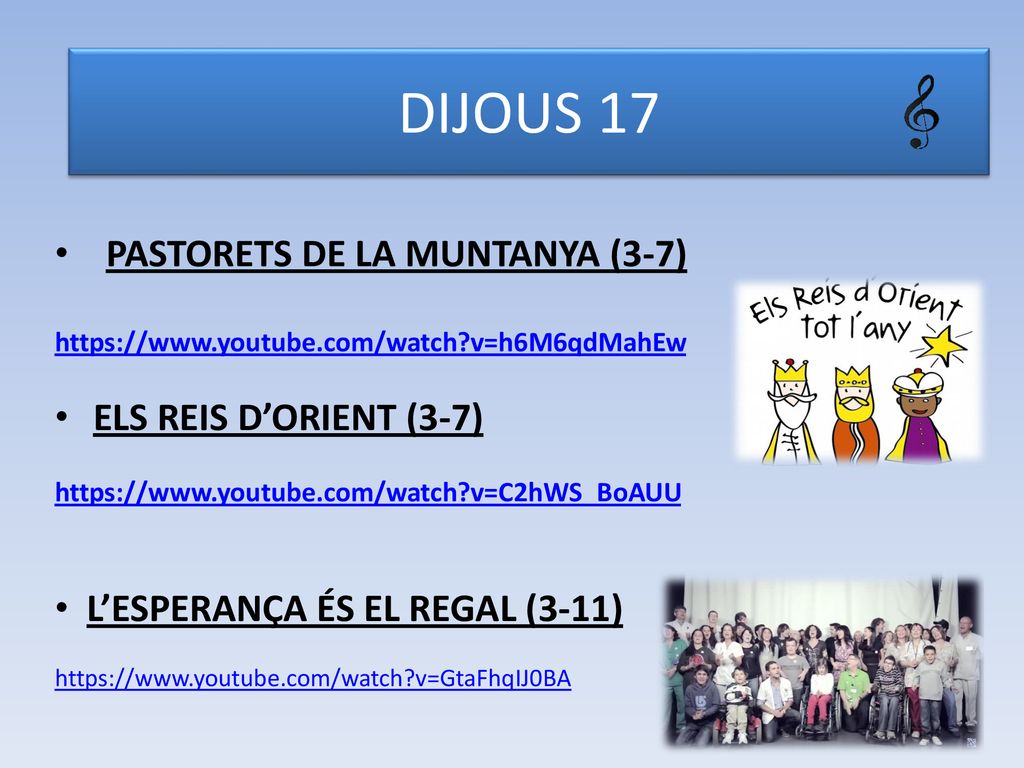 DIJOUS 17 PASTORETS DE LA MUNTANYA (3-7) ELS REIS D’ORIENT (3-7)