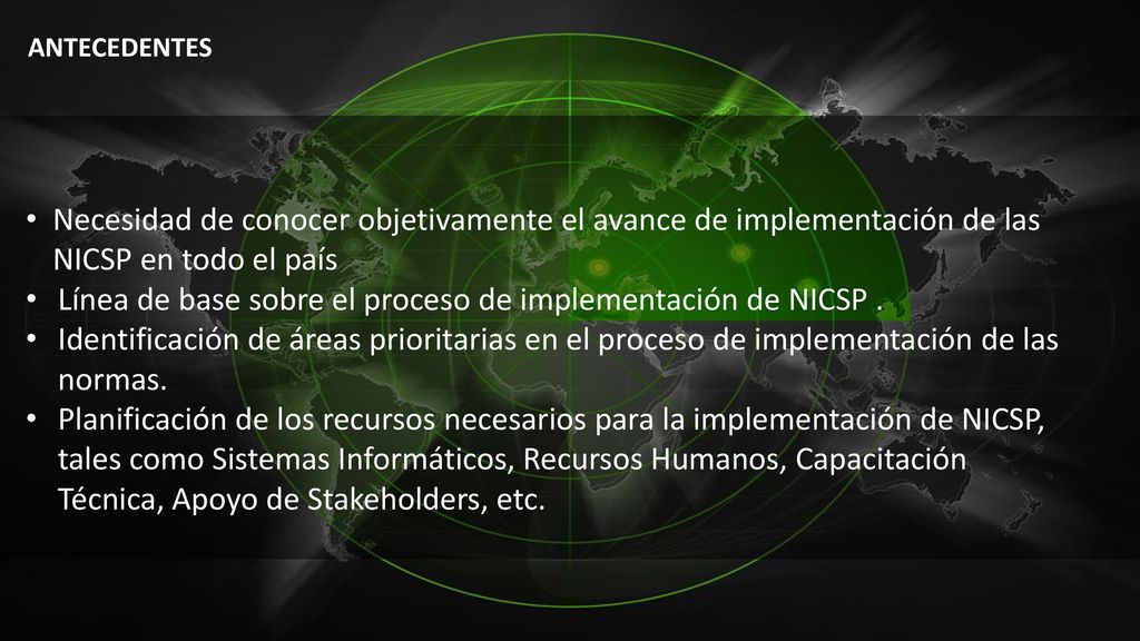 Línea de base sobre el proceso de implementación de NICSP .