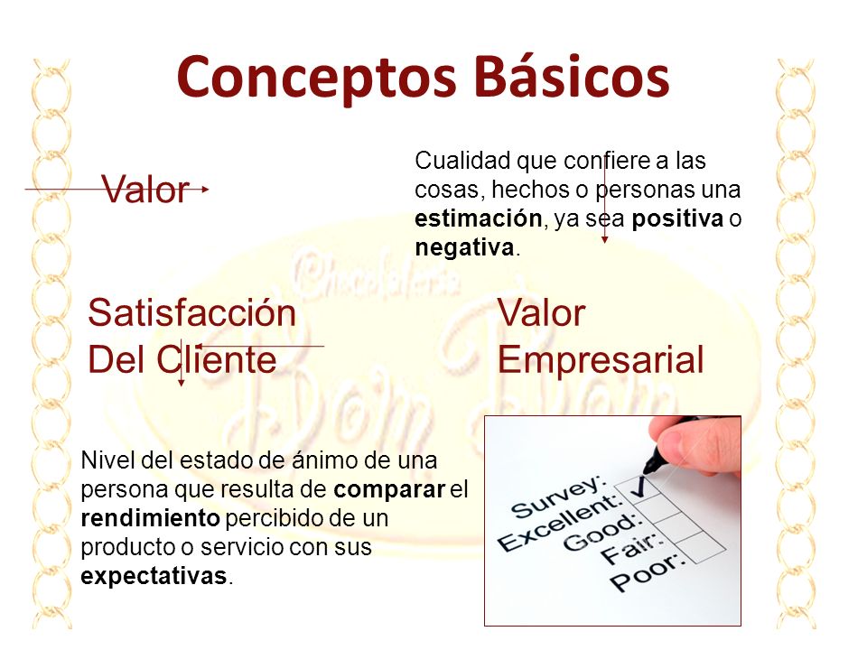 Conceptos Básicos Valor Satisfacción Del Cliente Valor Empresarial
