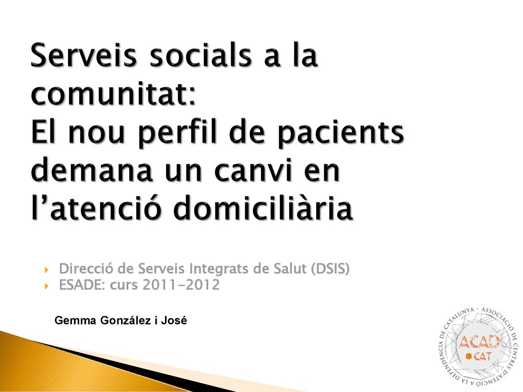 Serveis socials a la comunitat: El nou perfil de pacients demana un canvi en l’atenció domiciliària