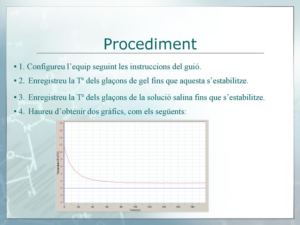 Procediment ▪ 1. Configureu l’equip seguint les instruccions del guió.