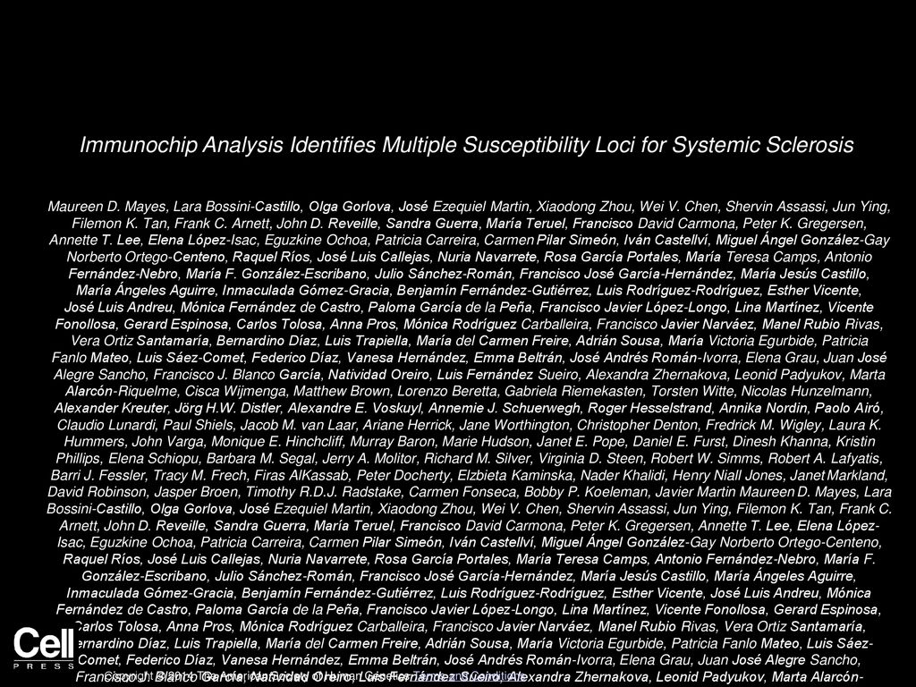 Immunochip Analysis Identifies Multiple Susceptibility Loci for Systemic Sclerosis