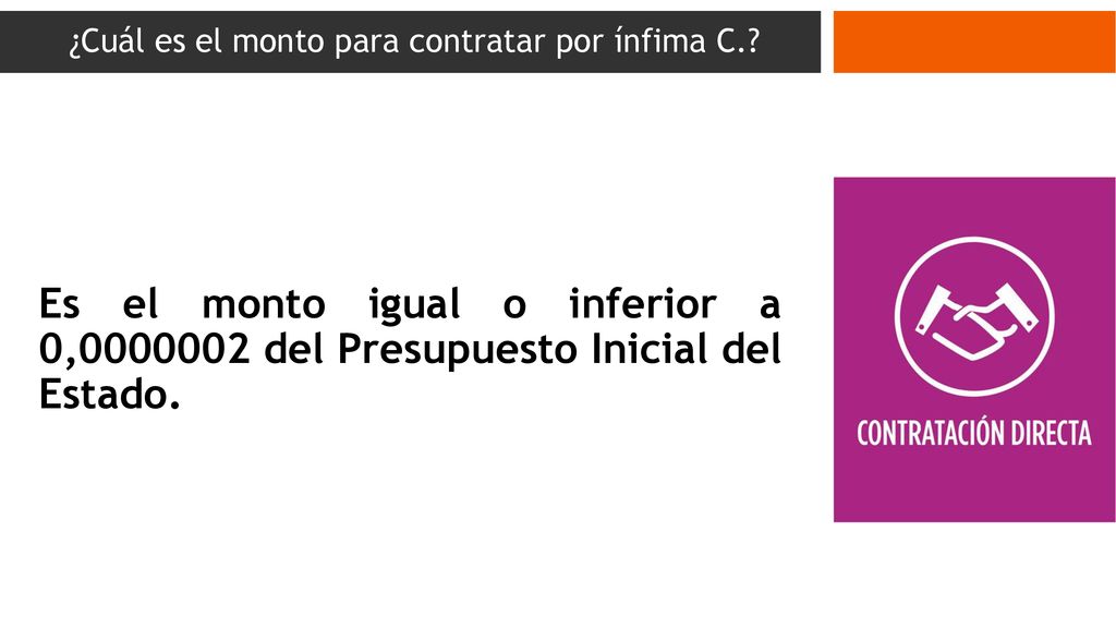 ¿Cuál es el monto para contratar por ínfima C.