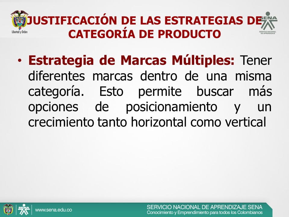 JUSTIFICACIÓN DE LAS ESTRATEGIAS DE CATEGORÍA DE PRODUCTO