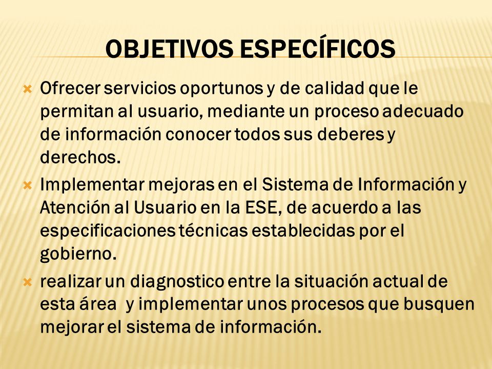 Objetivos específicos