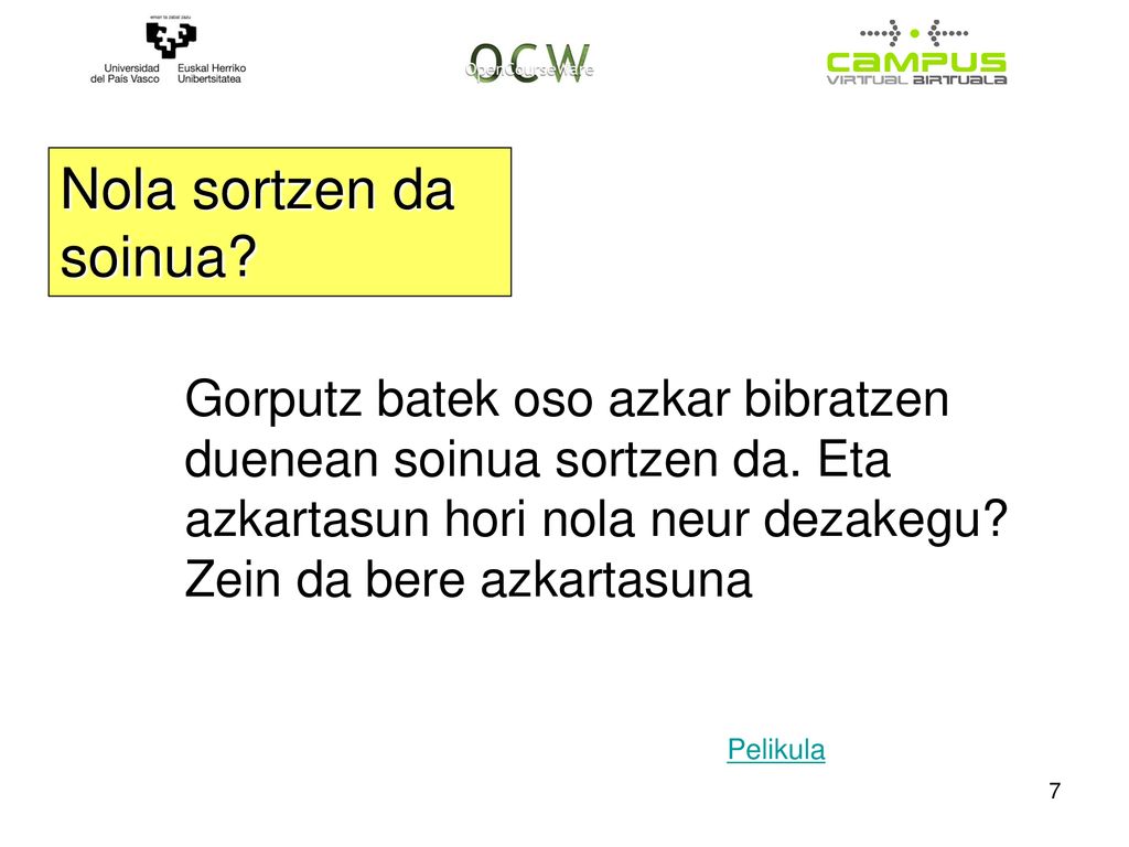 Nola sortzen da soinua Gorputz batek oso azkar bibratzen duenean soinua sortzen da. Eta azkartasun hori nola neur dezakegu Zein da bere azkartasuna.