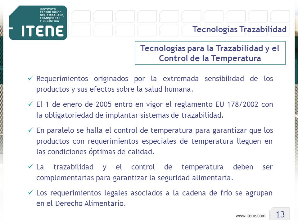 Tecnologías para la Trazabilidad y el Control de la Temperatura