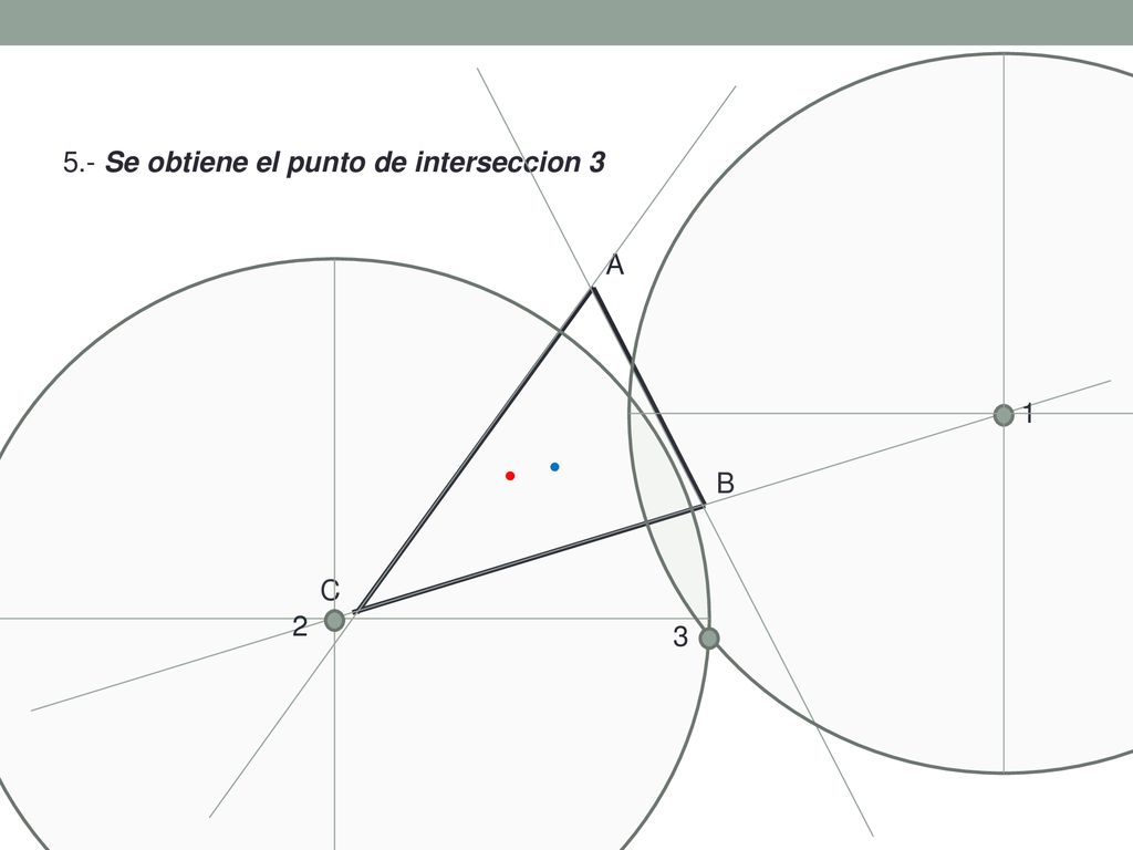 A B C 5.- Se obtiene el punto de interseccion