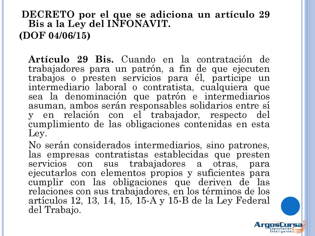 DECRETO por el que se adiciona un artículo 29 Bis a la Ley del INFONAVIT.