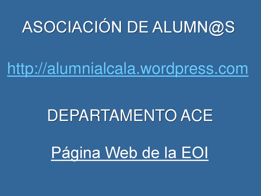 ASOCIACIÓN DE   DEPARTAMENTO ACE Página Web de la EOI
