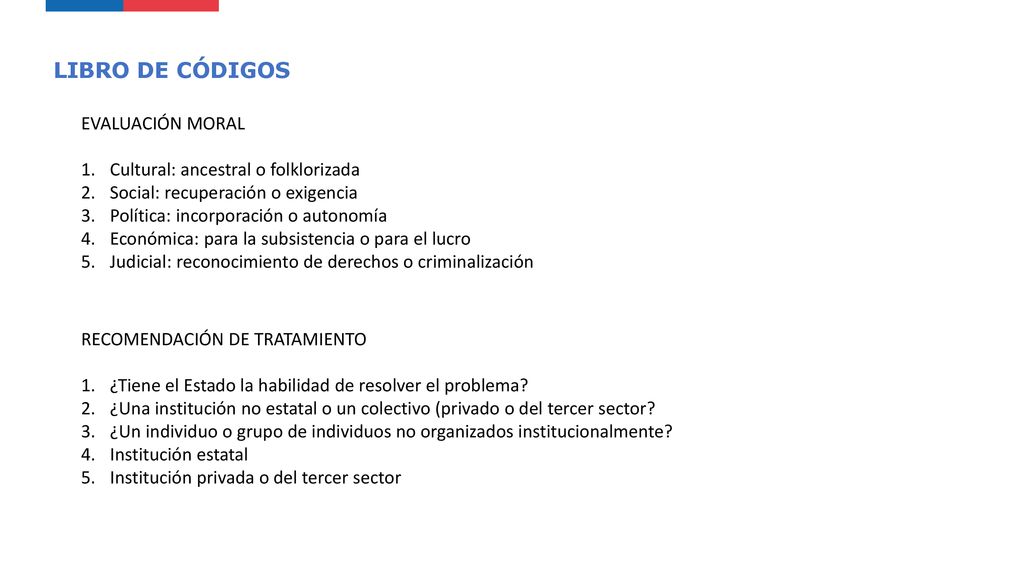 LIBRO DE CÓDIGOS EVALUACIÓN MORAL Cultural: ancestral o folklorizada