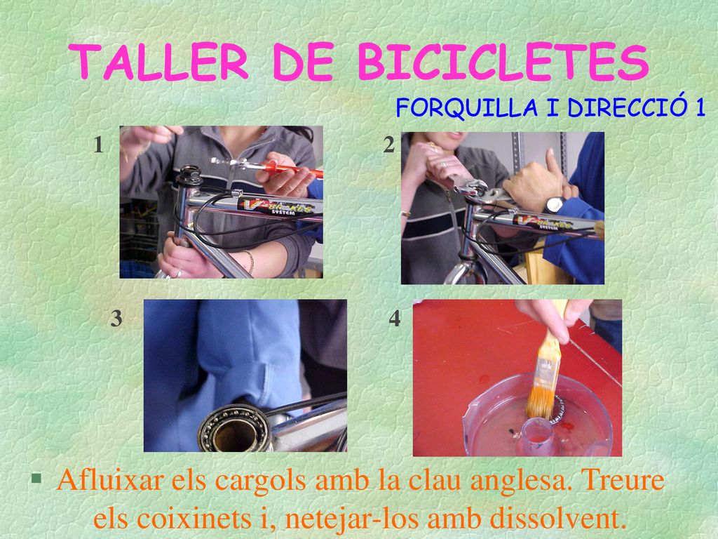 FORQUILLA I DIRECCIÓ Afluixar els cargols amb la clau anglesa.