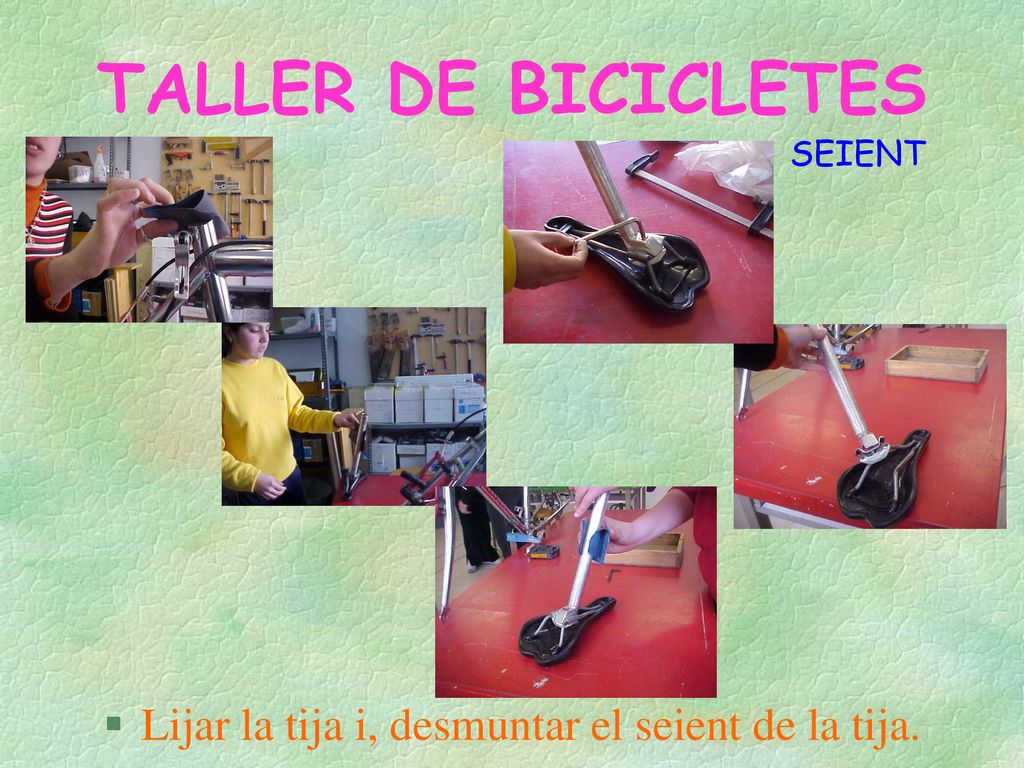 Lijar la tija i, desmuntar el seient de la tija.