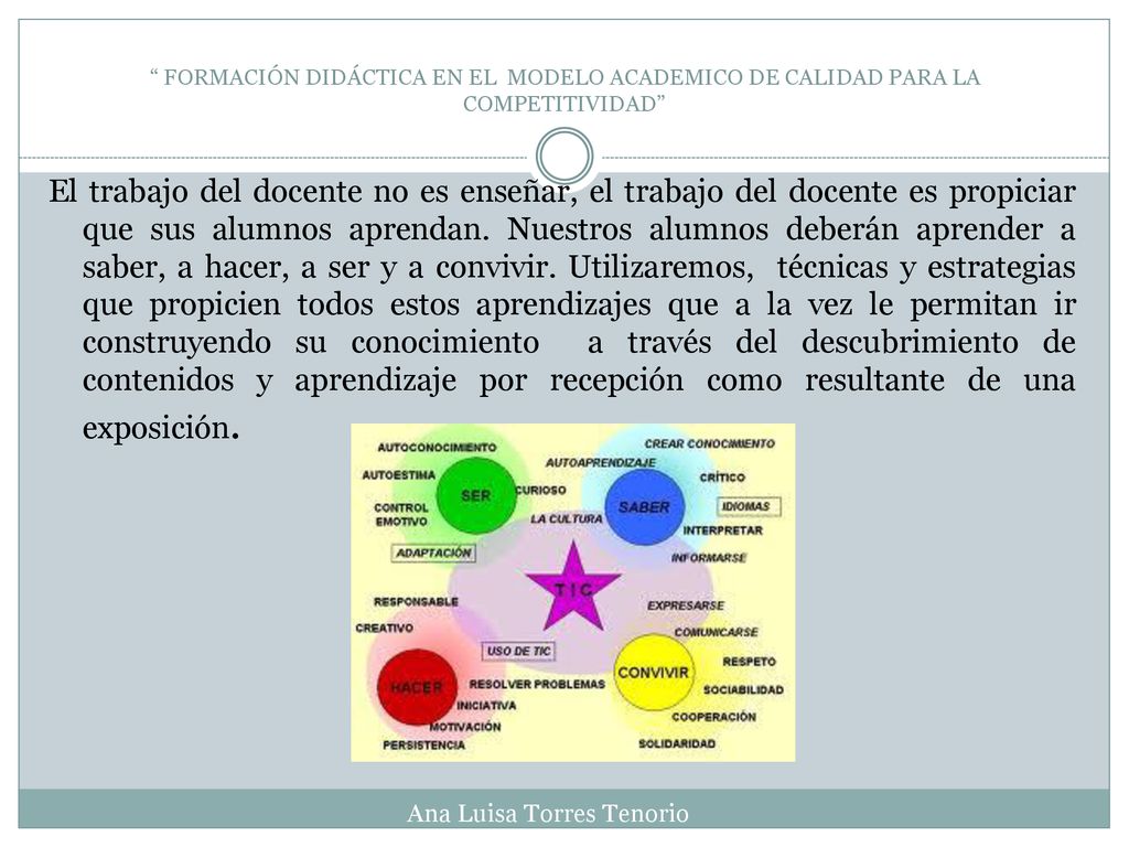 FORMACIÓN DIDÁCTICA EN EL MODELO ACADEMICO DE CALIDAD PARA LA COMPETITIVIDAD