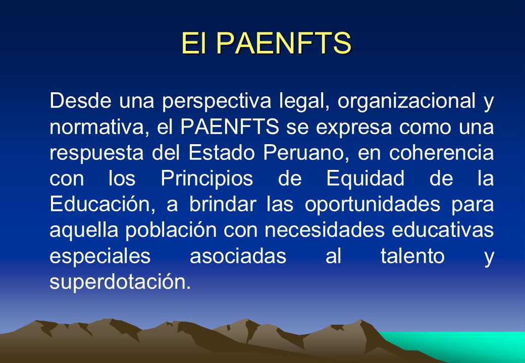 El PAENFTS