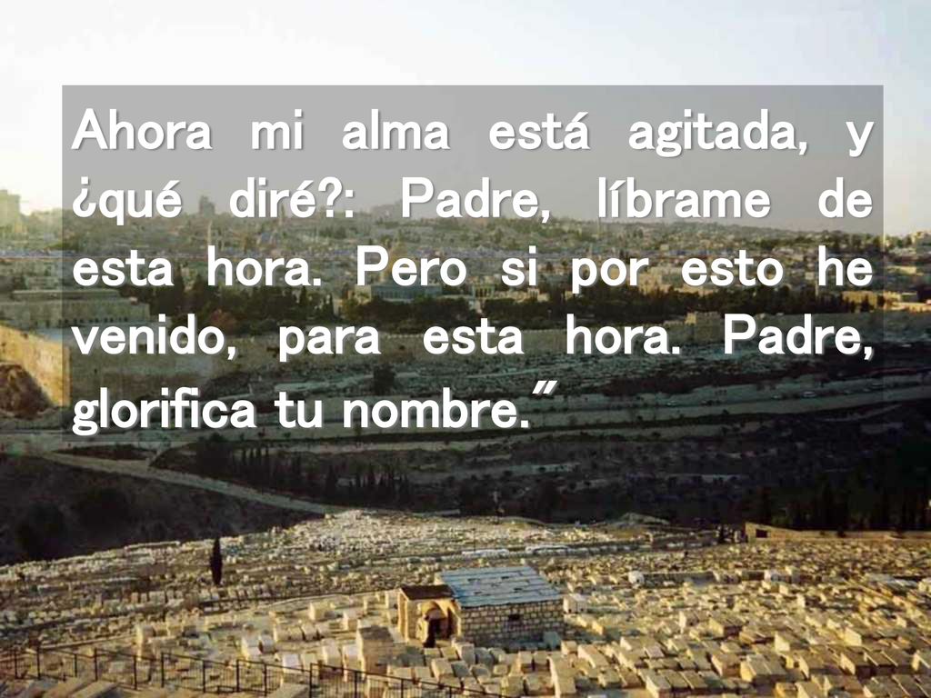 Ahora mi alma está agitada, y ¿qué diré. : Padre, líbrame de esta hora