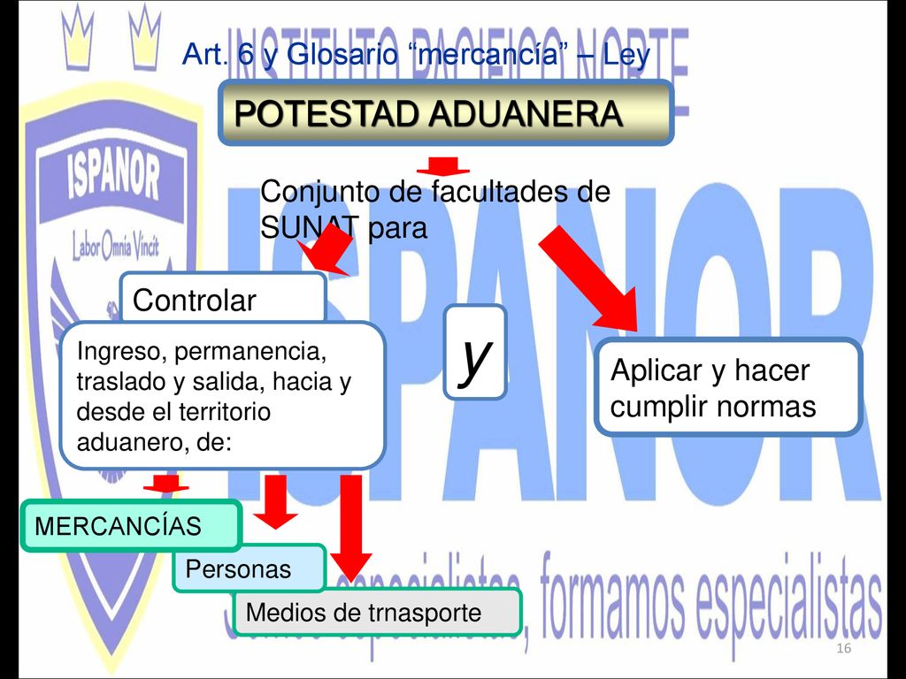 y POTESTAD ADUANERA Art. 6 y Glosario mercancía – Ley