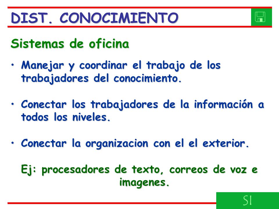Ej: procesadores de texto, correos de voz e imagenes.