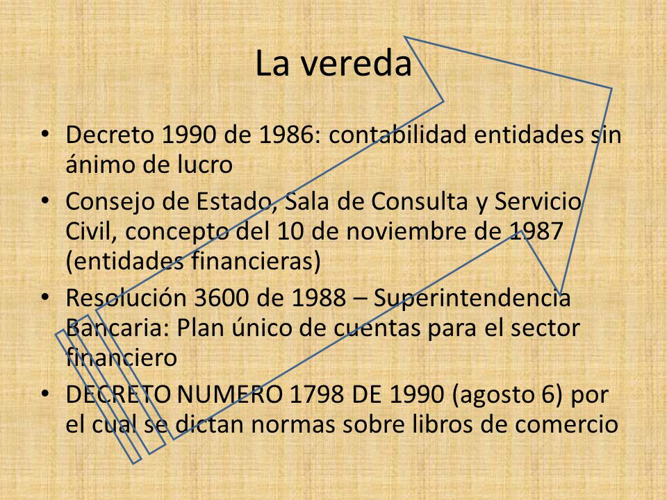 La vereda Decreto 1990 de 1986: contabilidad entidades sin ánimo de lucro.