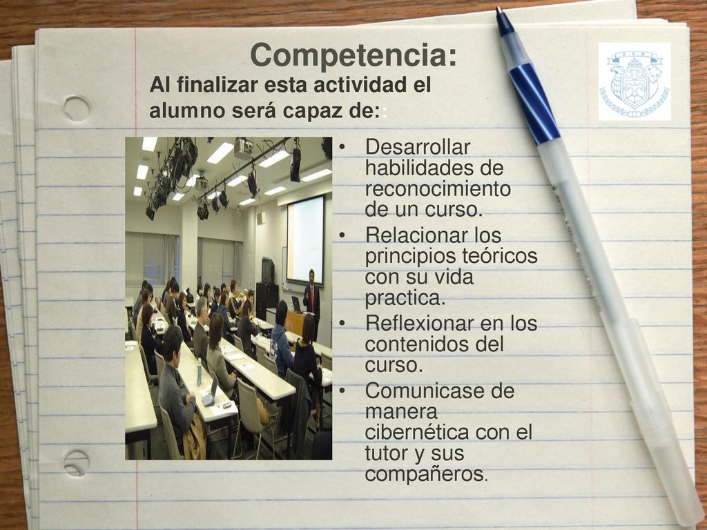 Competencia: Al finalizar esta actividad el alumno será capaz de::