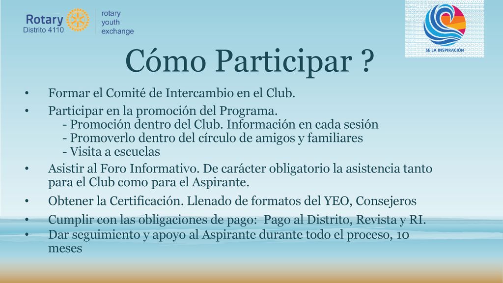 Cómo Participar Formar el Comité de Intercambio en el Club.