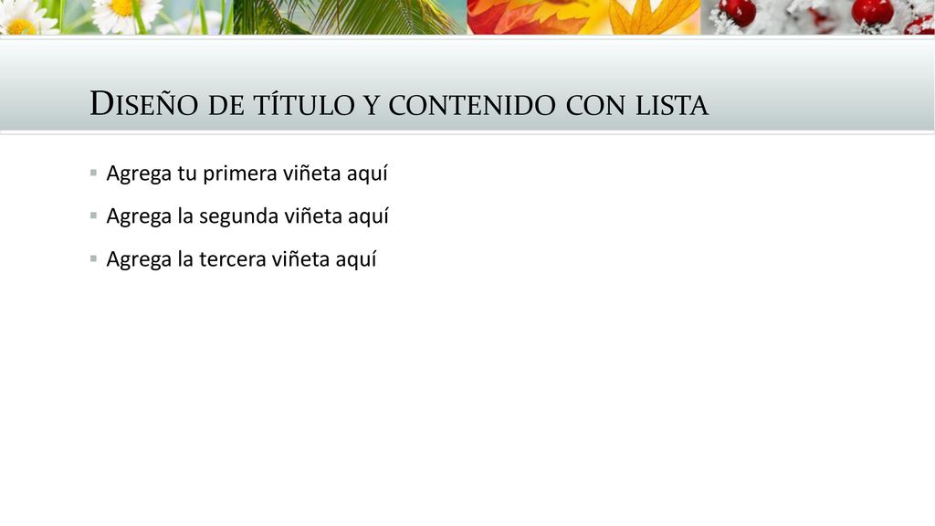 Diseño de título y contenido con lista