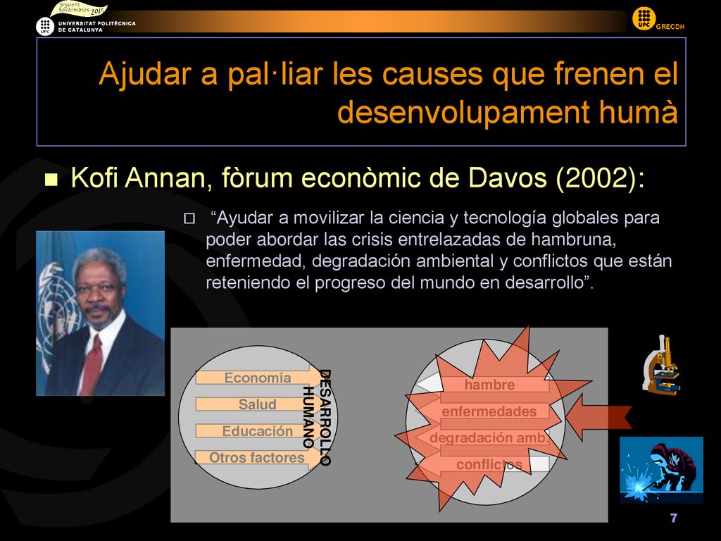 Ajudar a pal·liar les causes que frenen el desenvolupament humà