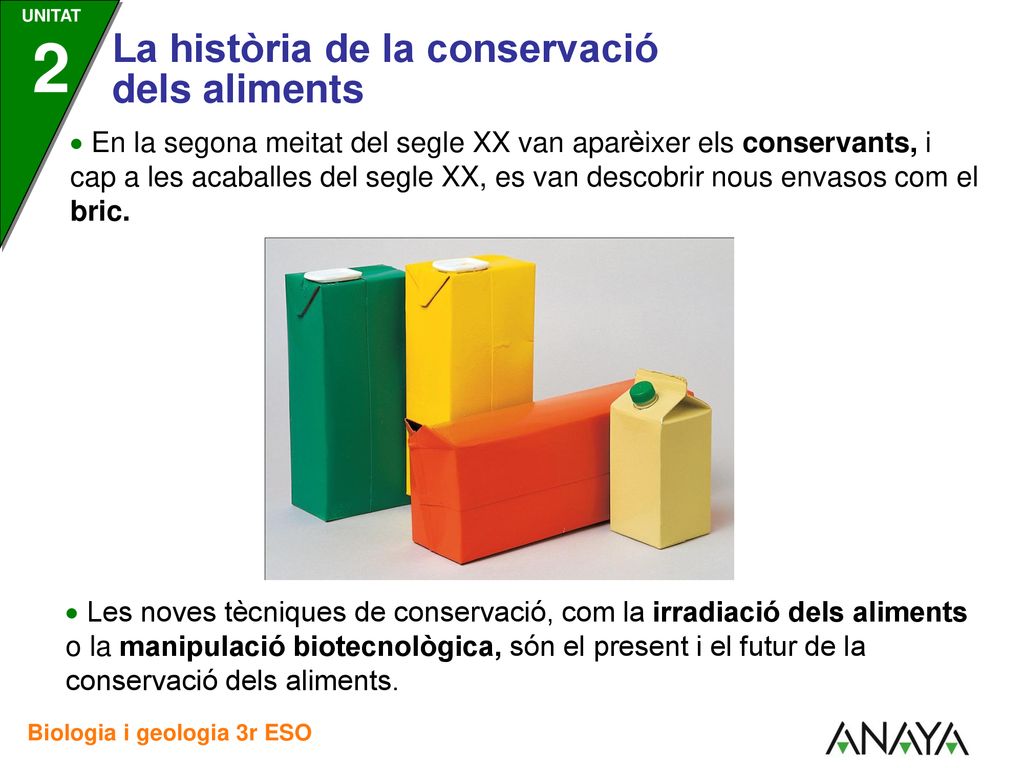  En la segona meitat del segle XX van aparèixer els conservants, i cap a les acaballes del segle XX, es van descobrir nous envasos com el bric.