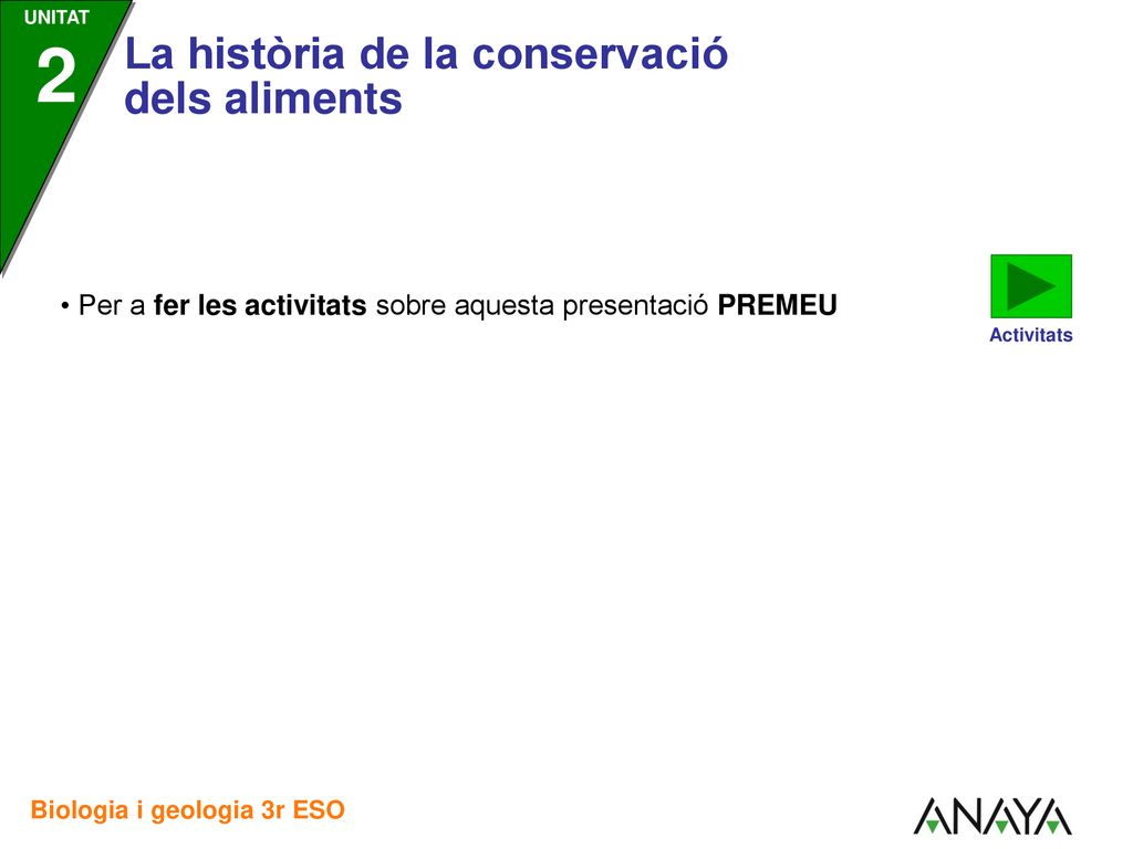 • Per a fer les activitats sobre aquesta presentació PREMEU