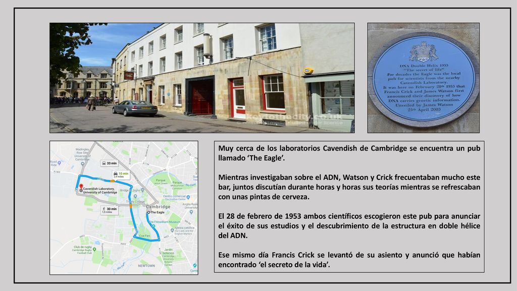 Muy cerca de los laboratorios Cavendish de Cambridge se encuentra un pub llamado ‘The Eagle’.