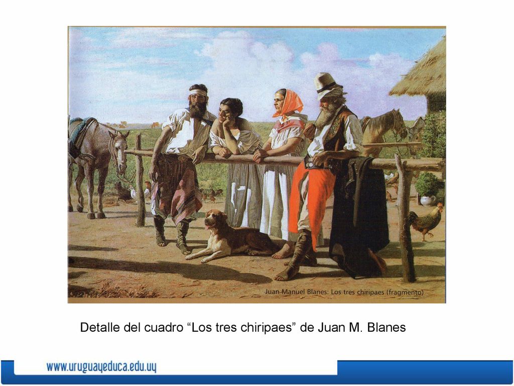 Detalle del cuadro Los tres chiripaes de Juan M. Blanes