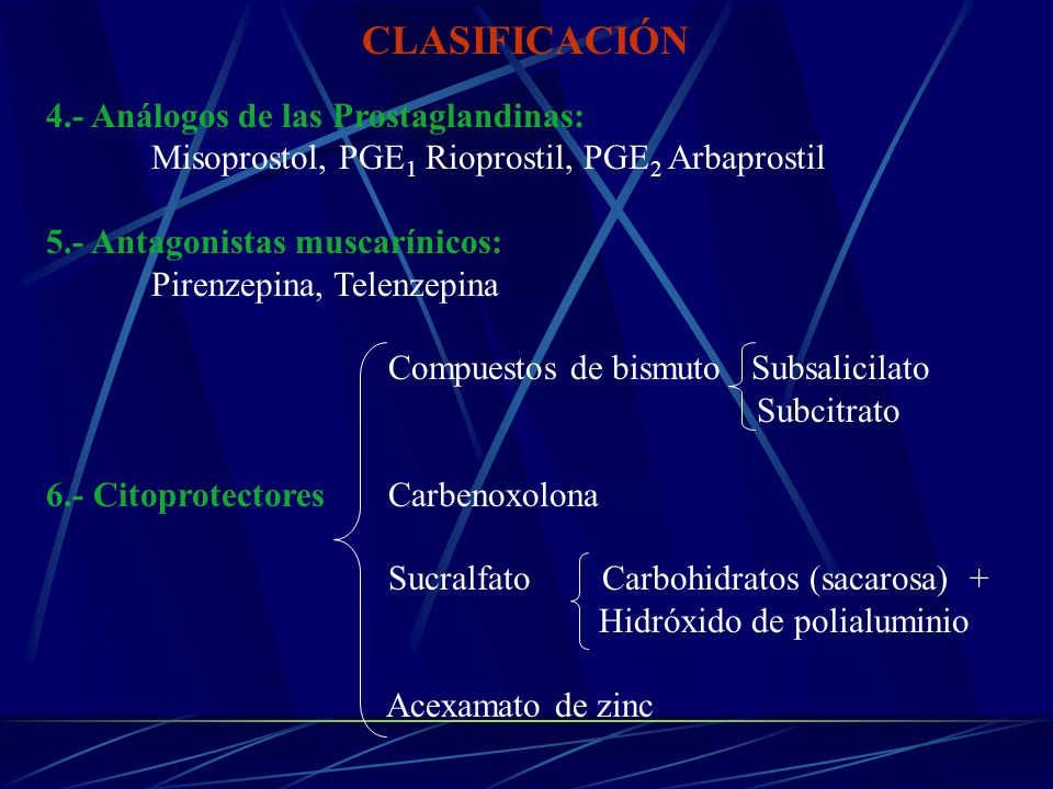 CLASIFICACIÓN 4.- Análogos de las Prostaglandinas:
