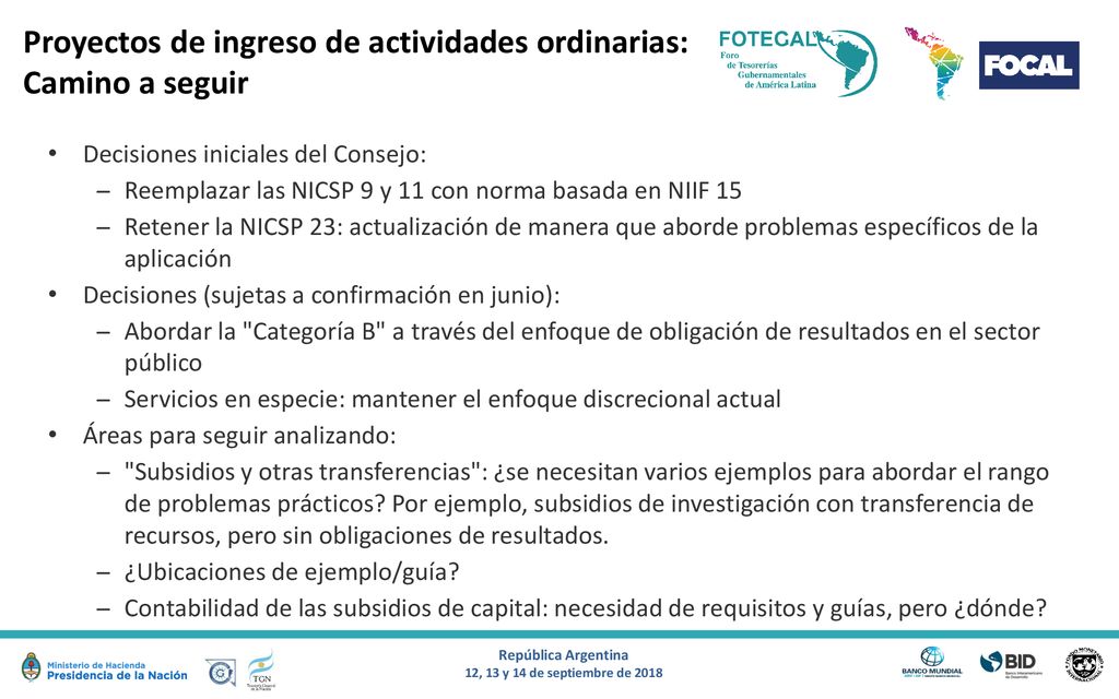 Proyectos de ingreso de actividades ordinarias: Camino a seguir