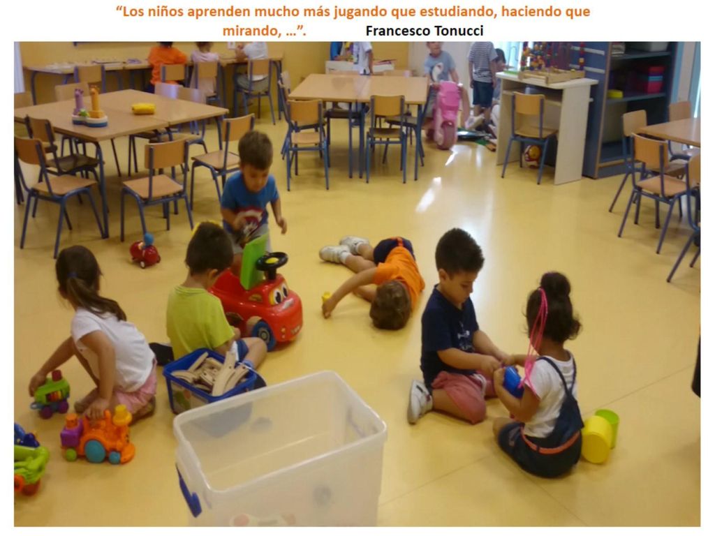 Los niños aprenden mucho más jugando que estudiando, haciendo que mirando, … . Francesco Tonucci