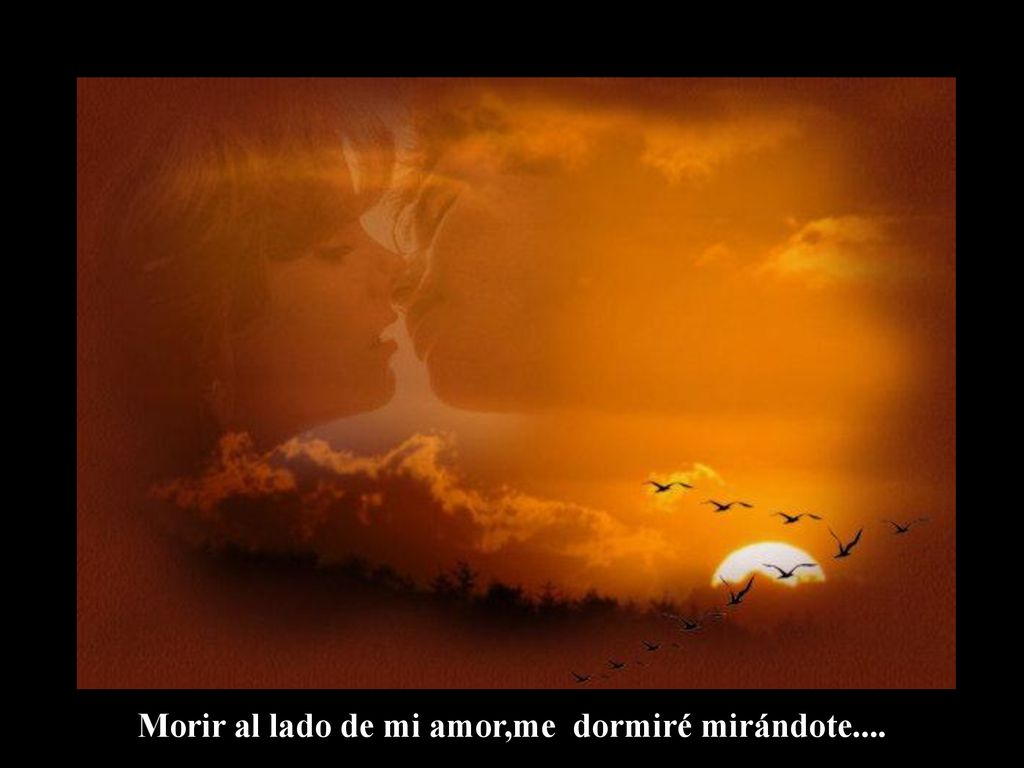 Morir al lado de mi amor,me dormiré mirándote....