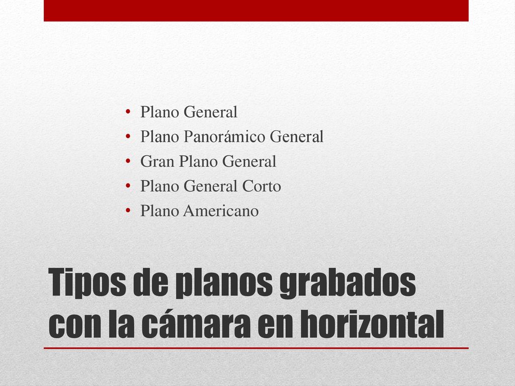 Tipos de planos grabados con la cámara en horizontal