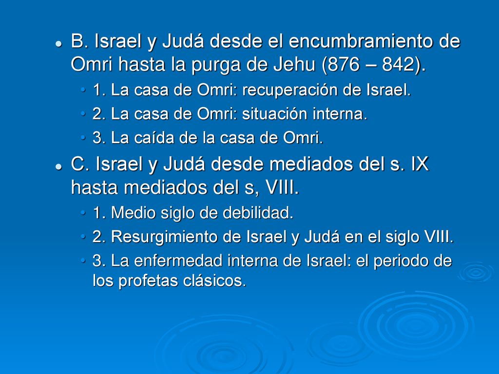 C. Israel y Judá desde mediados del s. IX hasta mediados del s, VIII.