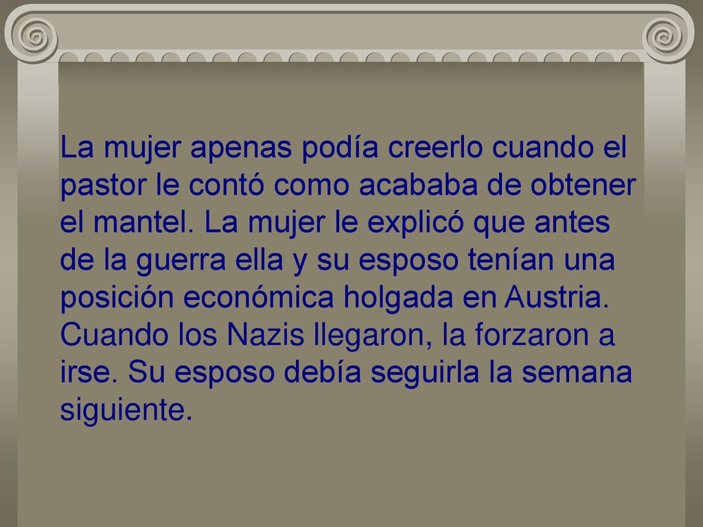 La mujer apenas podía creerlo cuando el pastor le contó como acababa de obtener el mantel.