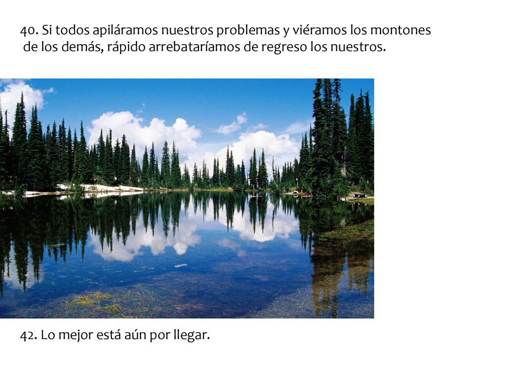 40. Si todos apiláramos nuestros problemas y viéramos los montones