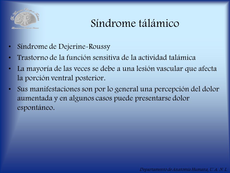 Síndrome tálámico Síndrome de Dejerine-Roussy