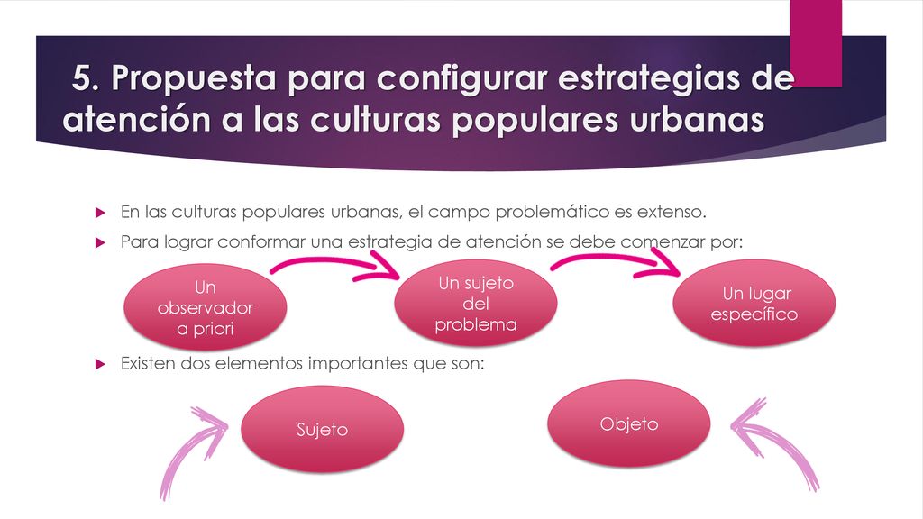 5. Propuesta para configurar estrategias de atención a las culturas populares urbanas