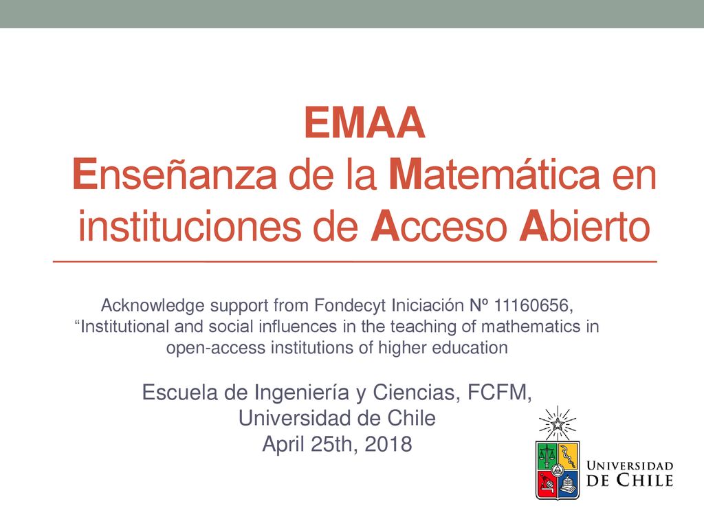 EMAA Enseñanza de la Matemática en instituciones de Acceso Abierto