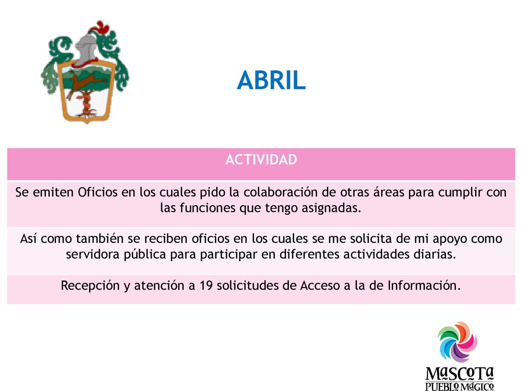 Recepción y atención a 19 solicitudes de Acceso a la de Información.