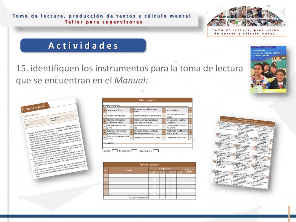 15. identifiquen los instrumentos para la toma de lectura que se encuentran en el Manual: